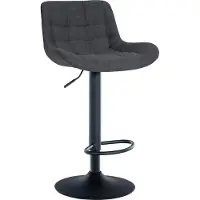 CLP Tabouret Tover, pivotant à 360° et réglable en hauteur | Couleur : noir | Matériau : tissu