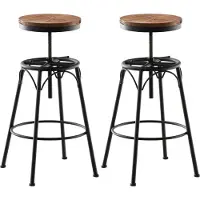 CLP , ensemble de 2 tabourets de bar Beam, réglables en hauteur, couleur noire