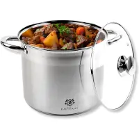 Karl Hausmann Marmite avec couvercle Marmite à soupe en acier inoxydable 28 cm 13,5L induction tous feux Argent