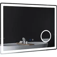 SUGIFT Miroir de salle de bain à LED avec grossissement 3x, anti-buée, intensité réglable par effleurement, fonction mémoire, 3 températures de couleur, blanc | 80 x 60 cm | 7,9 kg
