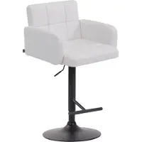 CLP Tabouret de bar Los Angeles, réglable en hauteur et pivotant | Couleur : blanc. Structure : noire