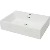 Syfax Vasque avec trou de robinet en céramique Blanc 60,5x42,5x14,5cm