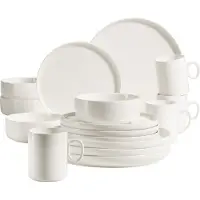 MÄSER 931617 Service de table Finaro pour 4 personnes, porcelaine, blanc (1 service, 16 pièces)