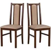 LeafDesign Chaise de salle à manger en bois - Chaise hêtre massif - Chaise salle à manger set de 2 - Chaise en bois - Chaise de table - Chaise de cuisine set de 2, KOLGA, noyer