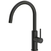 NABER Robinet NAMOR 5 en NOIR MAT avec bec fixe pivotant / Robinet de cuisine / Mitigeur monocommande
