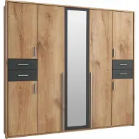Wimex Armoire Vegas pour chambre à coucher, finition au choix : chêne planches / graphite