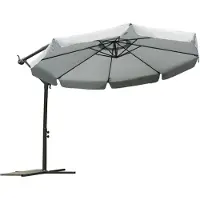 Plonos Parapluie de jardin pliant 8 segments gris 350cm