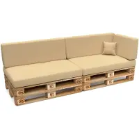 Pokar Coussin pour palette Coussins de palette avec housse amovible Canapé de palette, Taille:Set de 6, Couleur:Beige - Imperméable