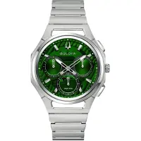 Bulova Montre pour homme 96A338 Chronographe Curv en acier/vert