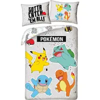 Halantex SP. z.o.o. Pokémon Version 11 140 X 200 Cm/70 X 90 Cm Duvet Cover Gris