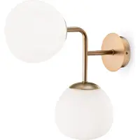Maytoni Applique, métal laiton, verre blanc, hauteur réglable, H 36cm