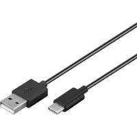 Goobay 45677 Câble de charge et de synchronisation USB-C, 1 m, noir - connecte les appareils équipés de ports USB-C et USB-A entre eux