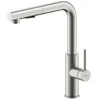 NABER Robinet NAMOR 4 en INOX brossé avec bec de douche orientable / Robinet de cuisine / Mitigeur monocommande