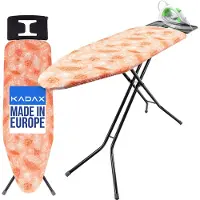Kadax Planche à repasser 120x38 cm, table à repasser pliable avec construction stable en acier, housse résistante à la chaleur et support pour fer à repasser, réglable en hauteur (Orange)