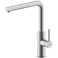 NABER Robinet NAMOR 3 en INOX brossé avec bec fixe orientable / Robinet de cuisine / Mitigeur monocommande