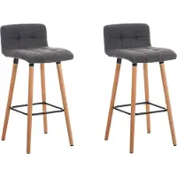 CLP lot de 2 tabourets de bar Lincoln tissu natura