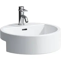 Laufen Living City lavabo semi-encastré, avec trop-plein, 1 trou pour robinet, 460x460mm, blanc (460 mm, 460 mm)
