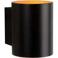 Spectrum Applique murale Squalla ronde noir mat & or IP20 Up & Down aluminium G9 sans ampoule
