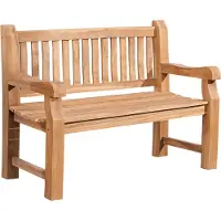 CLP Banc de jardin en teck Jackson V2, avec dossier, résistant aux intempéries, stable et massif | Couleur : teck | Dimensions : 180 cm