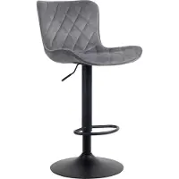 CLP Tabouret de bar ajustable pivotant velours Gris foncé