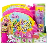 Barbie Mattel HCD26 - - Color Reveal - Poupée Neon Fashions avec 25 surprises, jaune