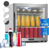 Klarstein Mini Frigo de Chambre et Bureau pour Boisson, Petit Frigo Silencieux, Refrigerateur Mini Bar 47L, Petit Réfrigérateur Camping, Étagères Réglables, Ondulés pour le Vin, Cannette, Beer Fridge