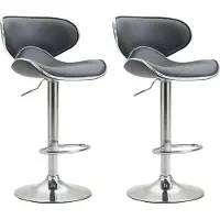 CLP lot de 2 tabourets de bar Las Vegas V2 similicuir chromé
