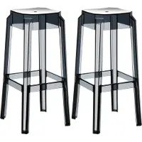 CLP lot de 2 tabourets de bar Fox, transparent