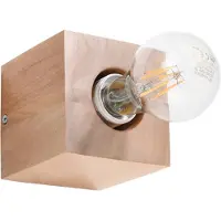 Sollux Applique ARIZ en bois naturel 1xE27 15W bois 10x10x10cm