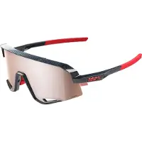 100% Unisexe, Lunettes de sport, Slendale - Gloss Crabon Fiber - HiPPER Crimson-Silver L (Gloss Carbon Fiber, Argent), Noir