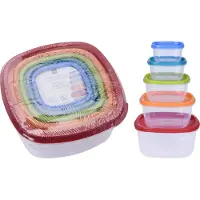 Excellent houseware Set 5 Boîtes Lunch Plastique Conservation Alimentaire Pratique -