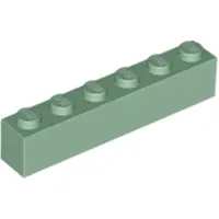 LEGO 50 pièces 3009 Brick 1x6 Part Basic Bricks 50 Sand Green