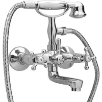 Syfax Robinet de baignoire à 2 poignées et déviateur de douche Chrome