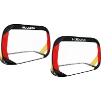 Hudora But de football Pop Up, set de 2, noir/rouge/or