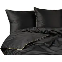 Detexpol Satin linge de lit 160x200 noir avec garniture Mako Satin 62