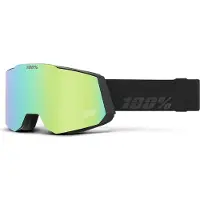 100% Snowcraft Hiper Ski Goggles Noir Mirror Green Lens/CAT2