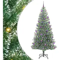Syfax Arbre de Noël artificiel floconné de neige avec lumière LED