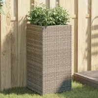 Prolenta Maison Exclusive - Lot de 2 jardinières, gris, 40 x 40 x 80 cm, en rotin synthétique