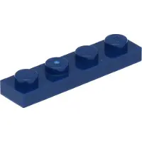 LEGO : 50 pièces Platte 1x4 en bleu foncé