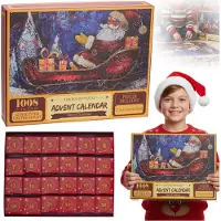EDANTI Calendrier de l'Avent Cadeau Puzzle de Noël 1008 pièces Traîneau du Père Noël