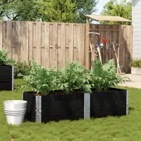 Prolenta Maison Exclusive - Jardinière noire 150 x 50 cm en pin massif