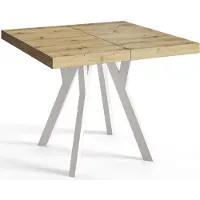 Alpi Möbel AlpiMeble Table a Manger Extensible - Table Carrée Extensible - Table de Salle à Manger Moderne - Plateau Stratifié 36 mm - Pieds en Hêtre - Mesures de 90 cm à 190 cm - Artisan - Collection Rico