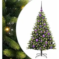 Syfax Arbre de Noël artificiel à charnières 150 LED Vert 120 cm