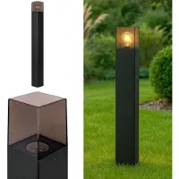 MasterLed Lampe d'allée LED E27 IP44 80 cm Noir Borne d'éclairage Éclairage de jardin Lampe d'extérieur en aluminium Lampe de jardin