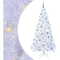 Syfax Sapin de Noël artificiel avec 300 LED Blanc 210 cm PVC et Acier
