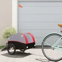 Prolenta Maison Exclusive - Remorque pour vélo, noire et rouge, capacité de 30 kg, en fer