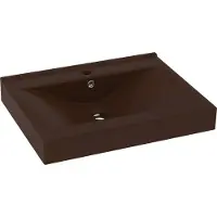Syfax Lavabo avec trou de robinet Marron foncé mat 60x46 cm Céramique