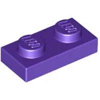 LEGO 50x 1x2 assiettes 3023 - Assiette Dunkles Lila - Violet foncé