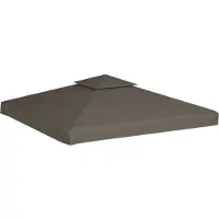 Syfax Toile supérieure de belvédère 2 niveaux 310 g/m² 3x3 m Taupe