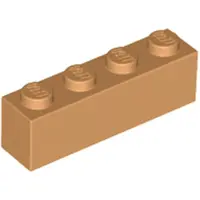 LEGO 100 pièces 3010 Brick 1x4 Part Basic Bricks 100 Moyen Nougat